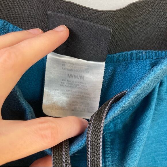 AND1 Mens M Blue Adjustable Cuff Fleece Jogger Sweatpants Basketball Athletic - Picture 5 of 11